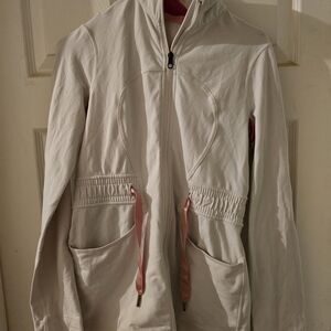 #181 Lululemon athletica Cream Jacket with Pink Accents